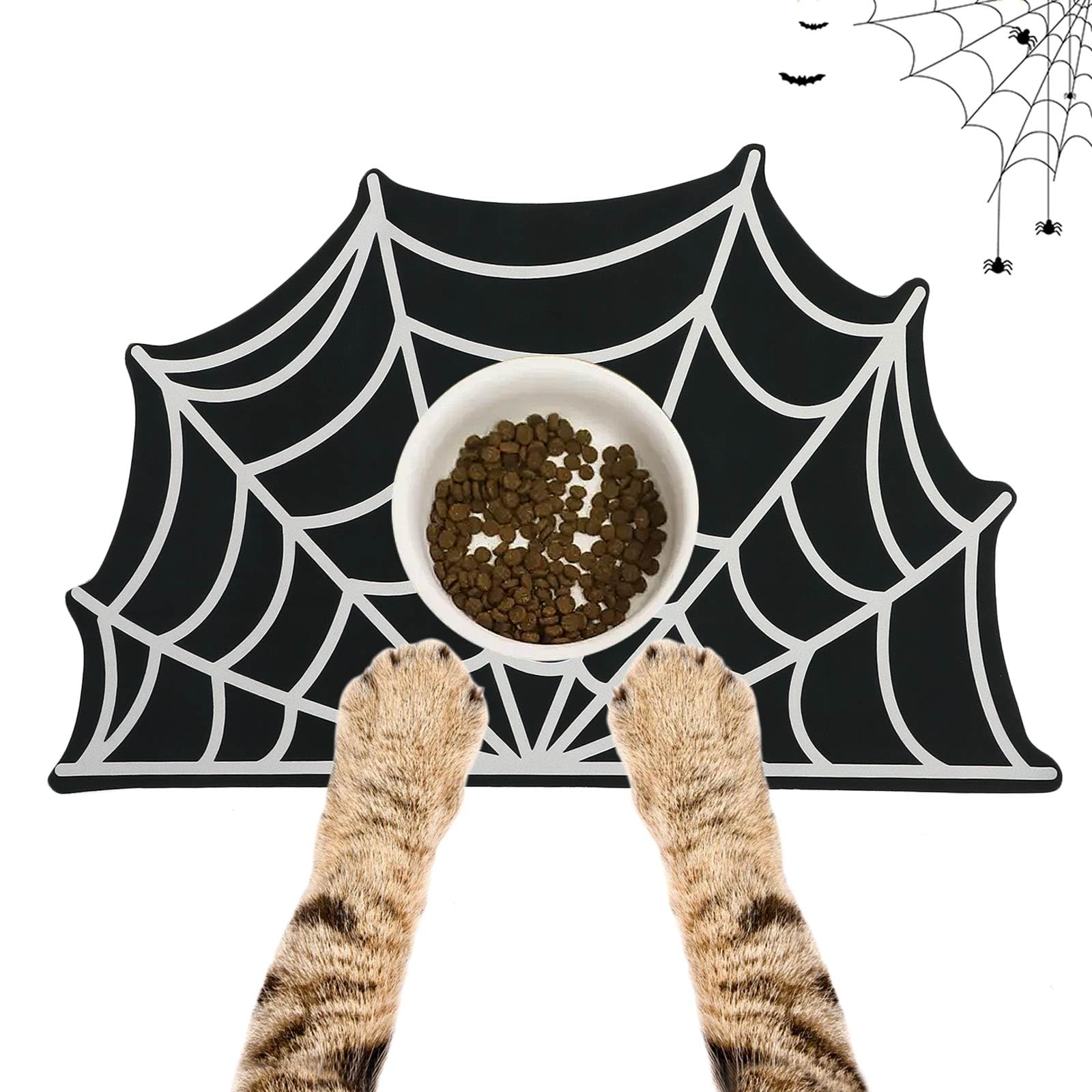 Halloween Pet Mat for Food and Water, Pet Feeding Mat for Dog Cat Bowl Absorbent Anti-Stain Non-Slip Quick Dry Easy Clean Floor Placemat, Pets