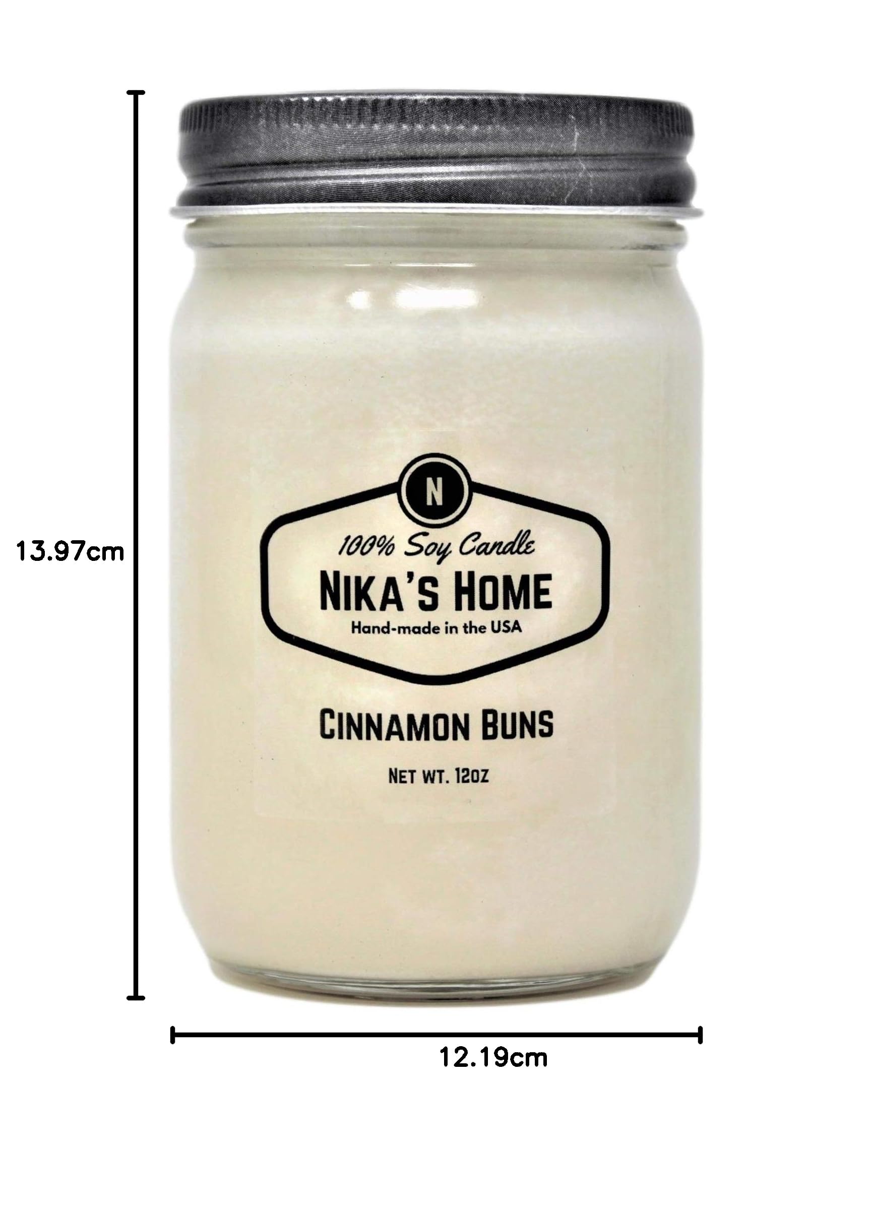 Nika's Home Świeca sojowa z bułeczkami cynamonowymi - 350 ml słoik mason