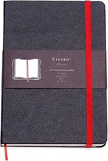 Cicero Clássica Caderneta Capa Dura de 160 Páginas, Preto, 14 x 21 cm
