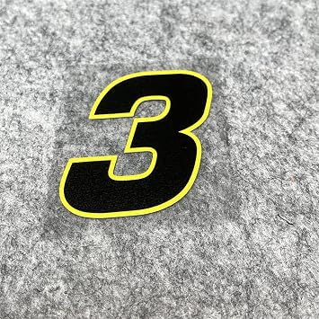Car Styling DIY Arabic Numbers Graphics Motorcycle Racing Stickers for Motor Body Bike Helmet Decals Height 10cm, Number 3