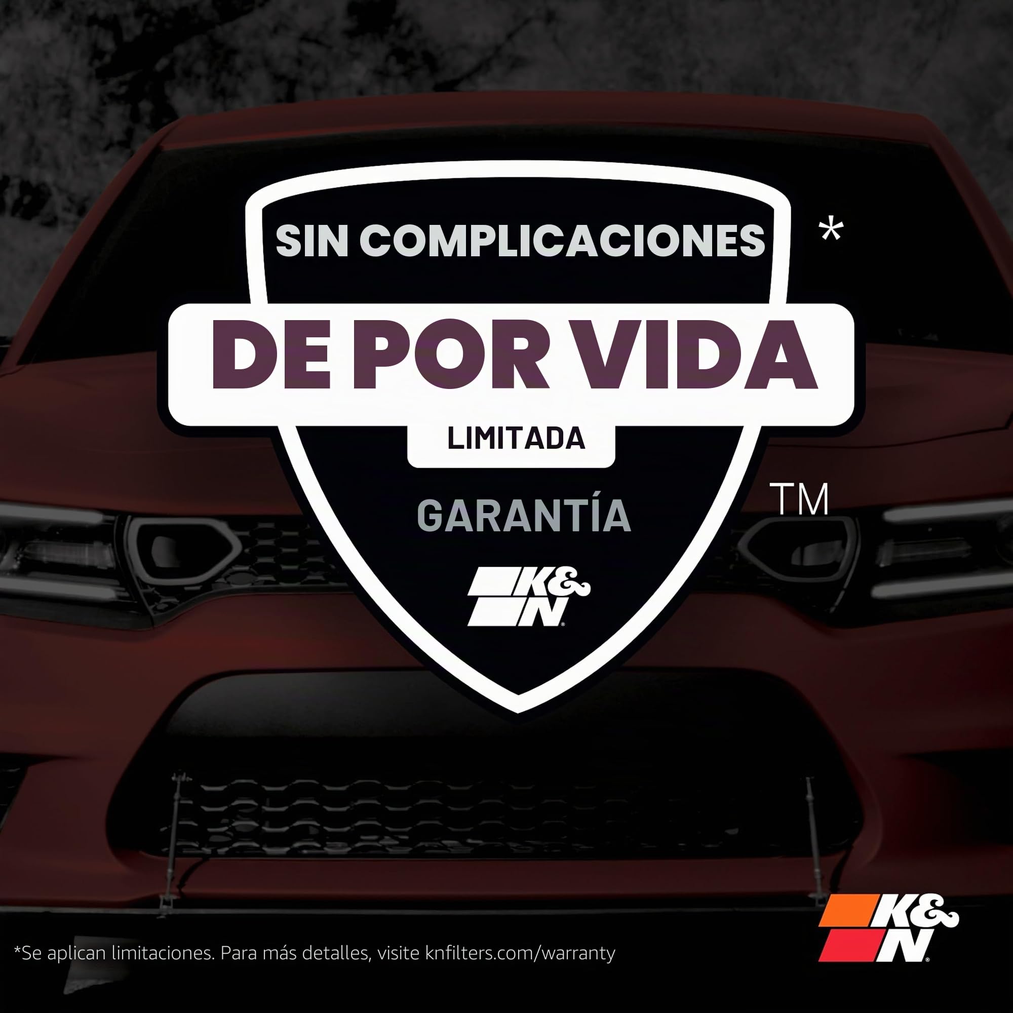 K&N 33-3071 Alfa Giulia 2.2 Filtro de Aire para Diésel, 2016, Color Rojo
