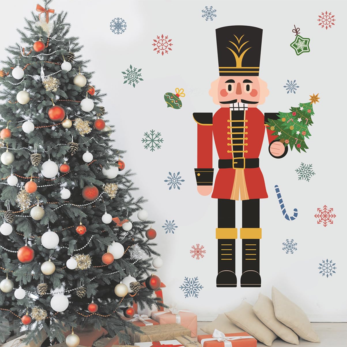 Alipis 4stücke Weihnachtliche Fensterbilder Nutcracker Und Schneeflocken Selbstklebende Und Fensterdekoration Für Festliche Anlässe Für Küche Und Kinderzimmer