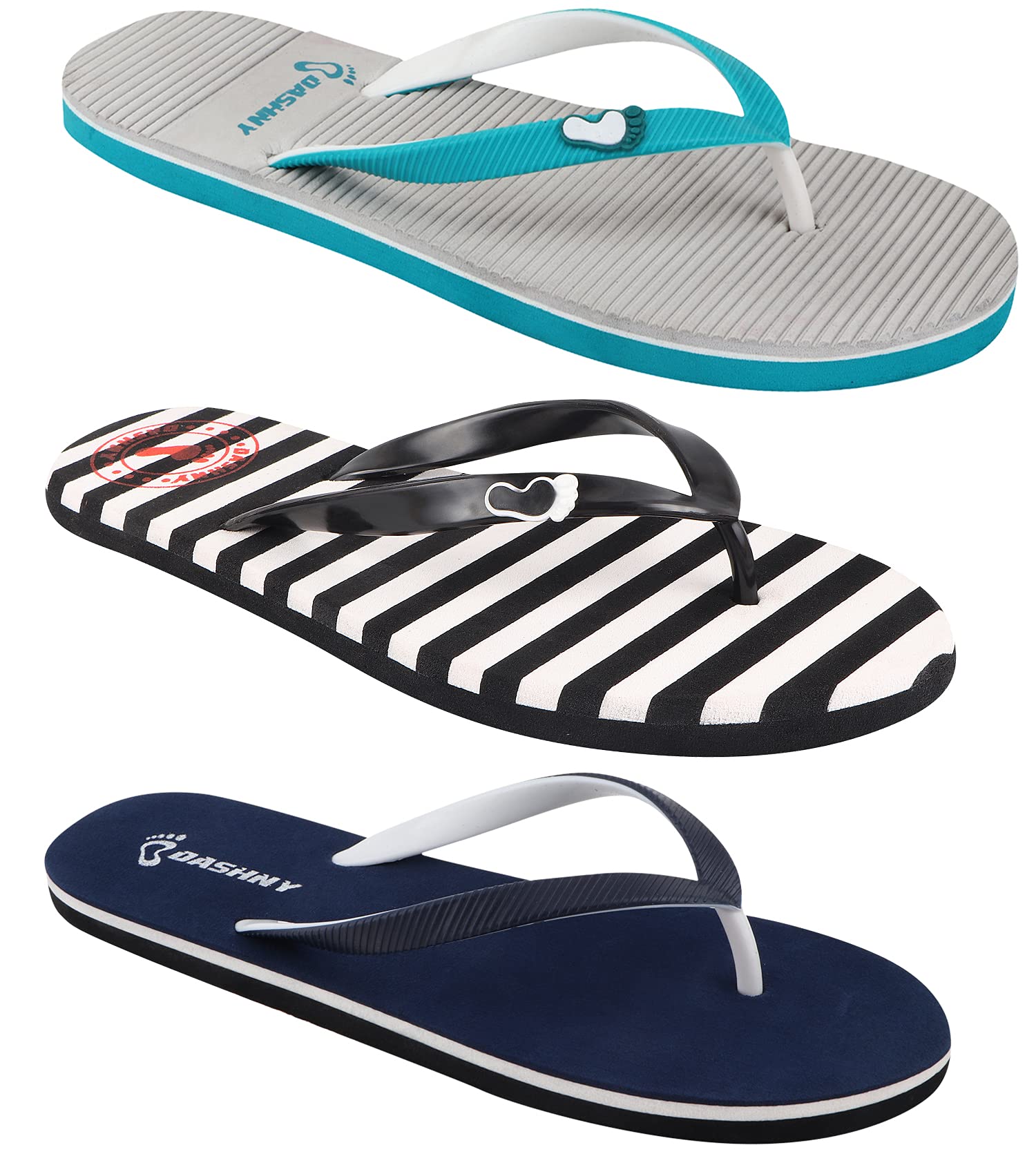 Dashny Combo Pack Of 3 Multicolor Comfortable Casual Slippers & Flip Flops For Womens (Combo-(3)-192-323-238) (B0951WNC3L) Amazon Price History, Amazon Price Tracker