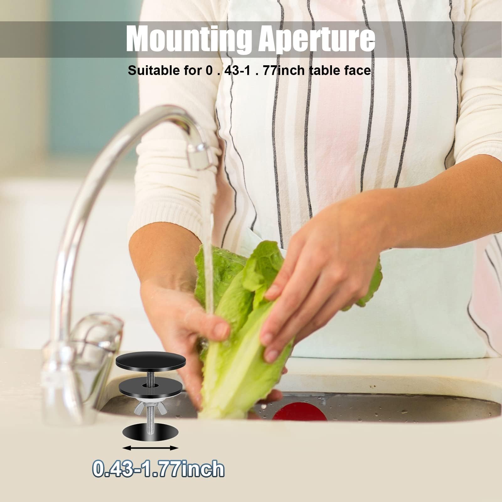 Tapón de agujero de fregadero de acero inoxidable para cocina y baño, 3 tipos de cubiertas de agujero de grifo para fregadero de cocina, accesorios duraderos y versátiles para fregadero