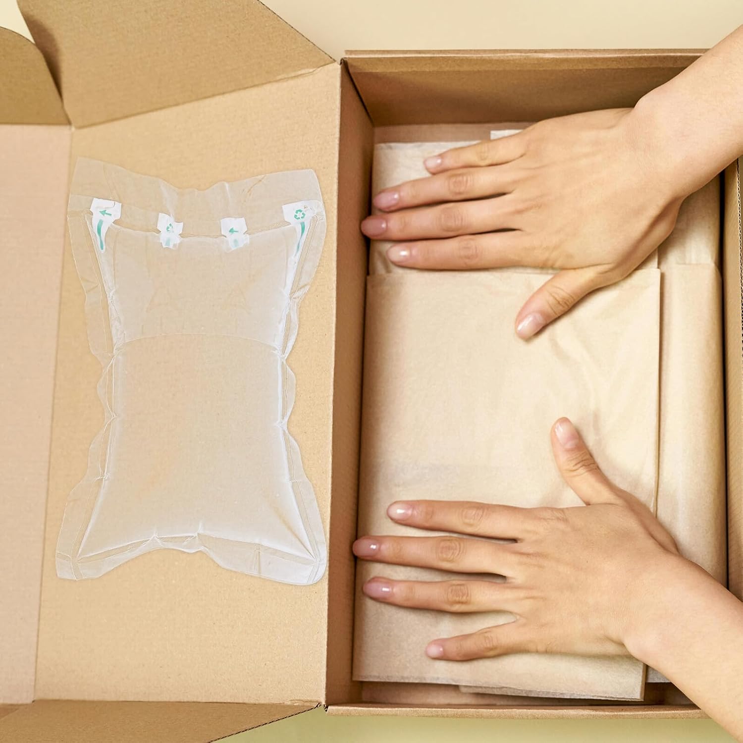 150pcs Inflatable Air Pillows Packing Air Bags Cushion Shipping Filler Column Wrap Anti-pressure Shockproof Bags for Packaging and Shipping Protection