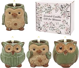 Duftkerzen im Glas, Duftkerzen-Geschenkset zur Stressbewältigung, 4-Kerzen-Set für Frauen und Männer, Weihnachtskerzen Geburtstagskerzen-Geschenke für Frauen (Pinguin decoration)