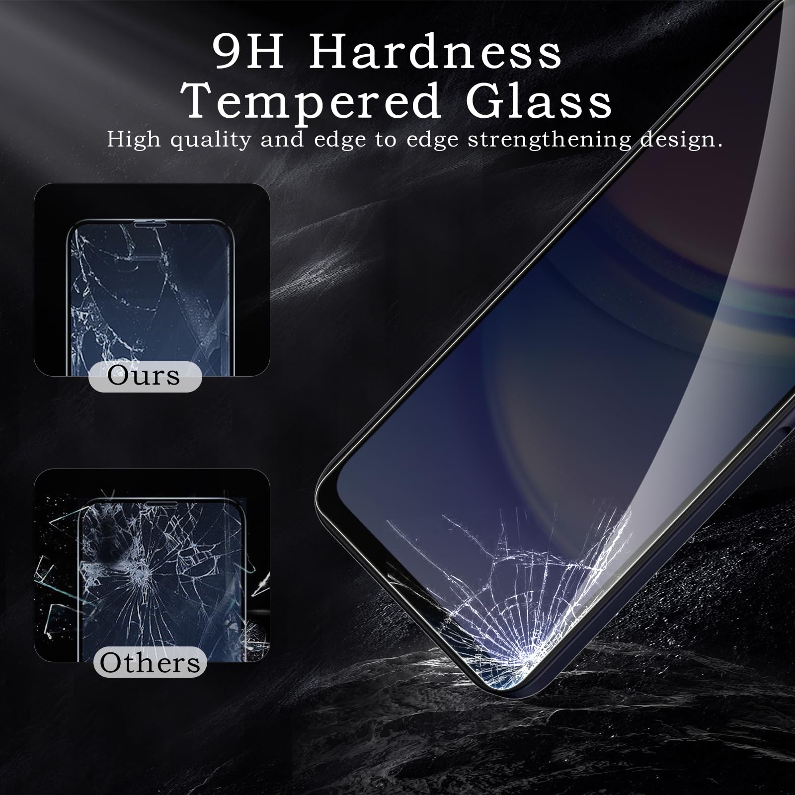 Pellicola protettiva per la privacy per Samsung Galaxy A15/A25, accessori in vetro temperato infrangibile, pellicola in vetro temperato anti spia, compatibile con custodie, ultra resistente, durezza