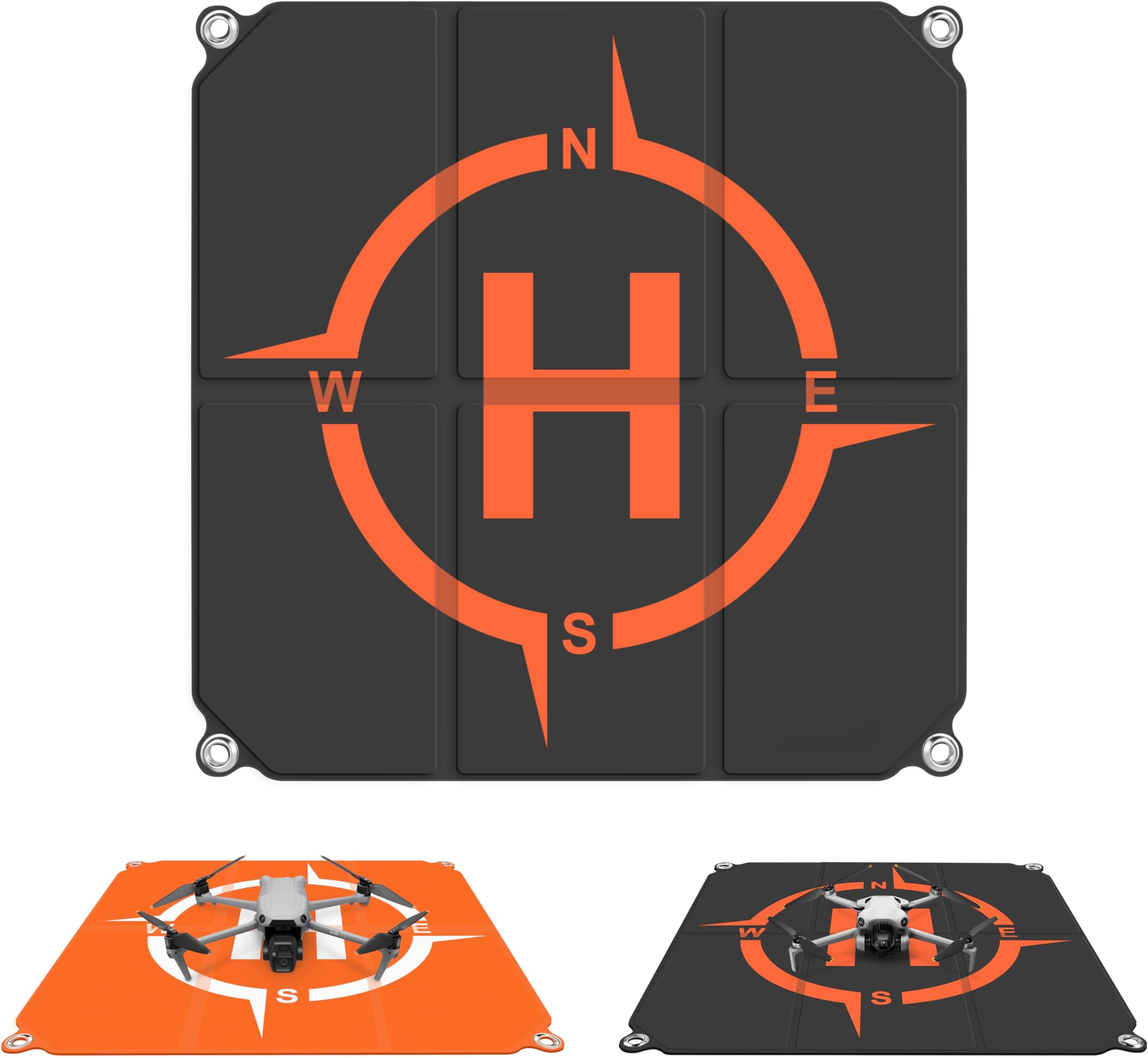 Drone Landing Pad Weighted (2x3 Fast-Fold),(25in/65cm) Double-Sided Waterproof Helipad for AIR 3/Avata 2/Mavic 3 Pro Series Drone Accessories