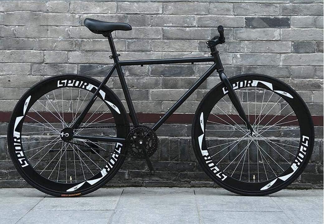 ALQPPM Road Bicycle, 26 inch Bikes, Stripped Back Fixie Brake System, High Carbon Steel Frame, Road Bicycle Racing, Men's and Women Adult,E/B/26 inch
