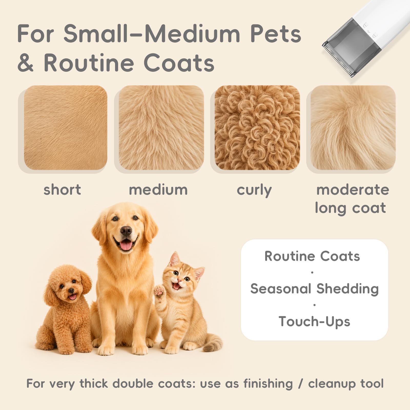 CLEANPAWS Kit de aspiradora de aseo para perros actualizado 2026 con cortaúñas y peine para desenredar, aspiradora de mascotas de 13000 Pa para desprendimiento, aspiradora de pelo de perro 9 en 1