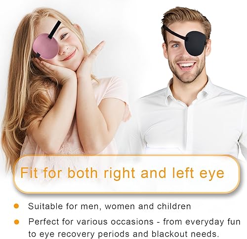 Vista 12 de 6 parches para los ojos, parches para los ojos súper suaves, parche médico ajustable para adultos y niños, parches de ambliopía para ojos perezosos