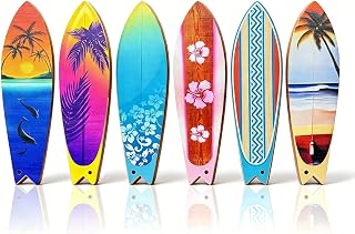 1:12 Scale Miniature Surfboard for Collectible Displays, 6PCS Summer Beach Scene Prop, Surfboard Decorative Accents Diorama Supplies, Mini Surfboard for Crafts and Desktop Decor