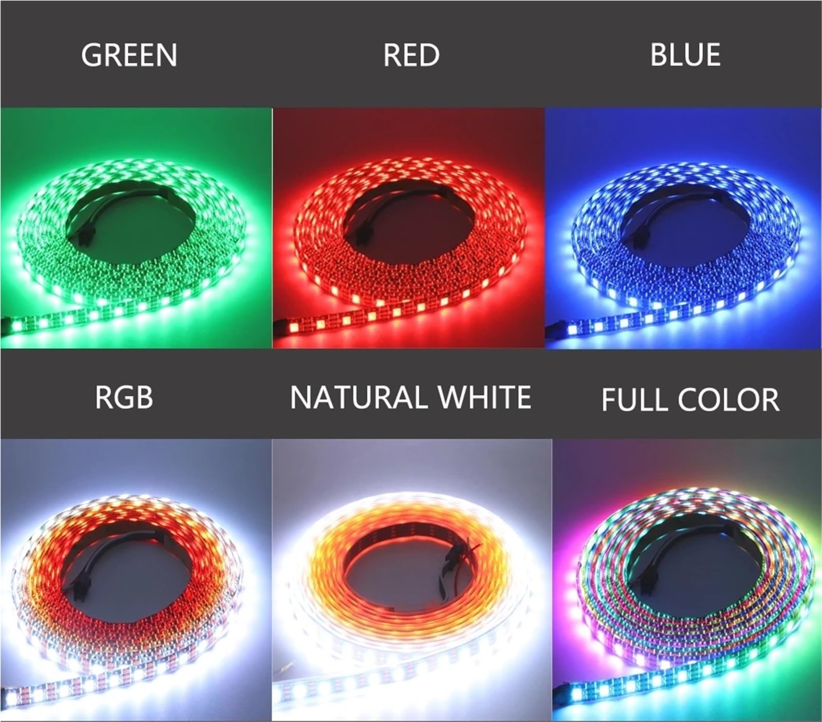 SK6812 (similar Ws2812b) RGBW 4 en 1 30/60/144 LEDs/píxeles/M Tira de luz LED direccionable individualmente IP30/IP65/IP67 DC5V (RGBW, B, PCB, 4m 60 IP67)