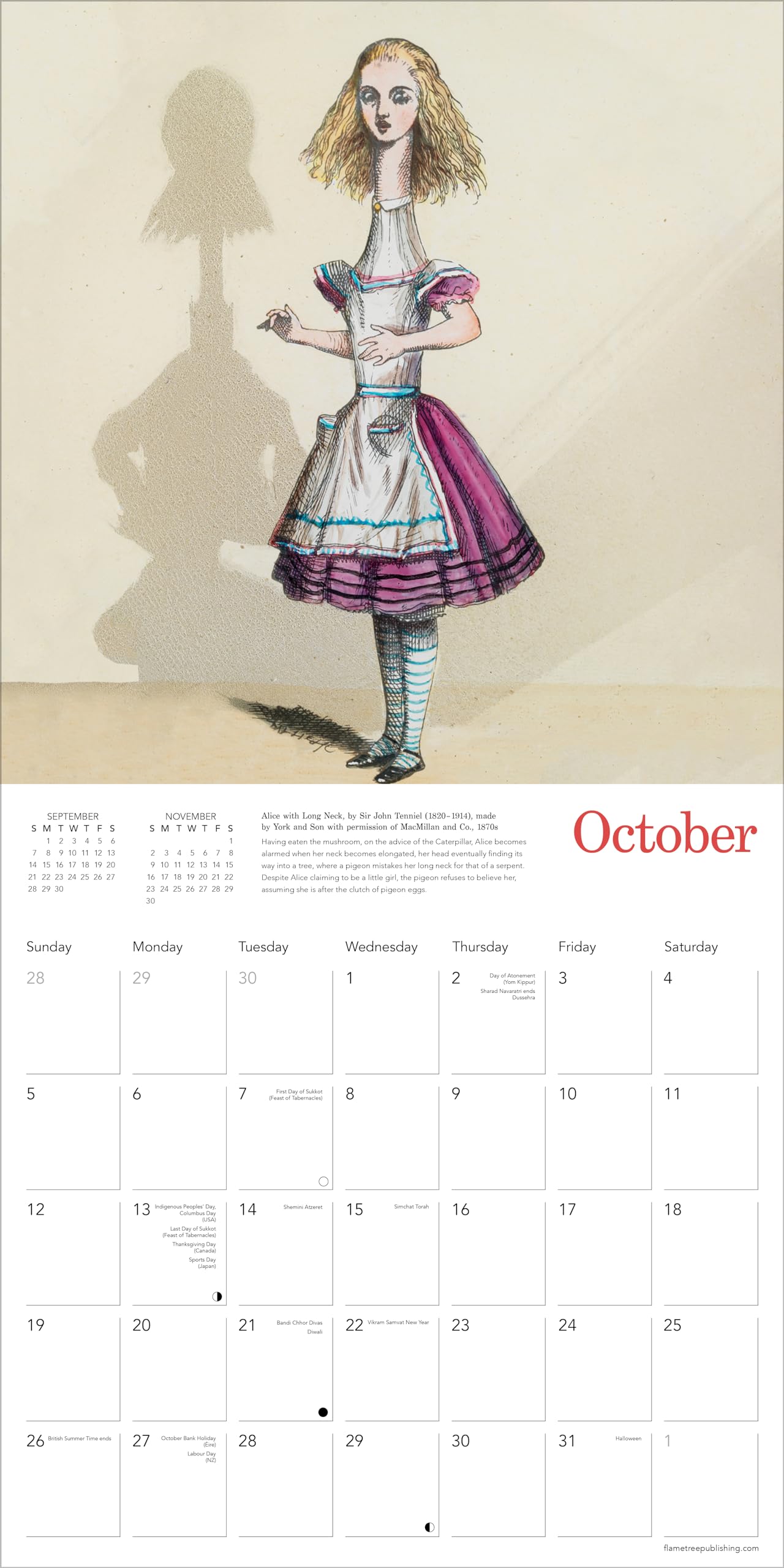 Science Museum: Alice in Wonderland Wall Calendar 2025 (Art Calendar): Original Flame Tree Publishing-Kalender [Kalender]