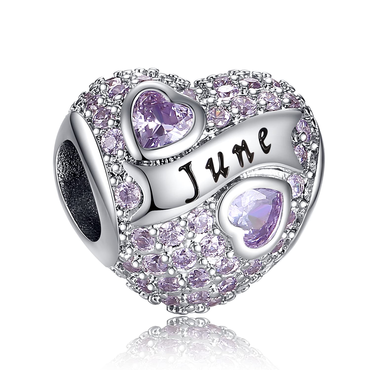 IBAGKE 925 Sterling Silver Birthstone Charms for Bracelet Charm Beads Pendants Bracelets Charms DIY Jewelry birthday Gift for Women