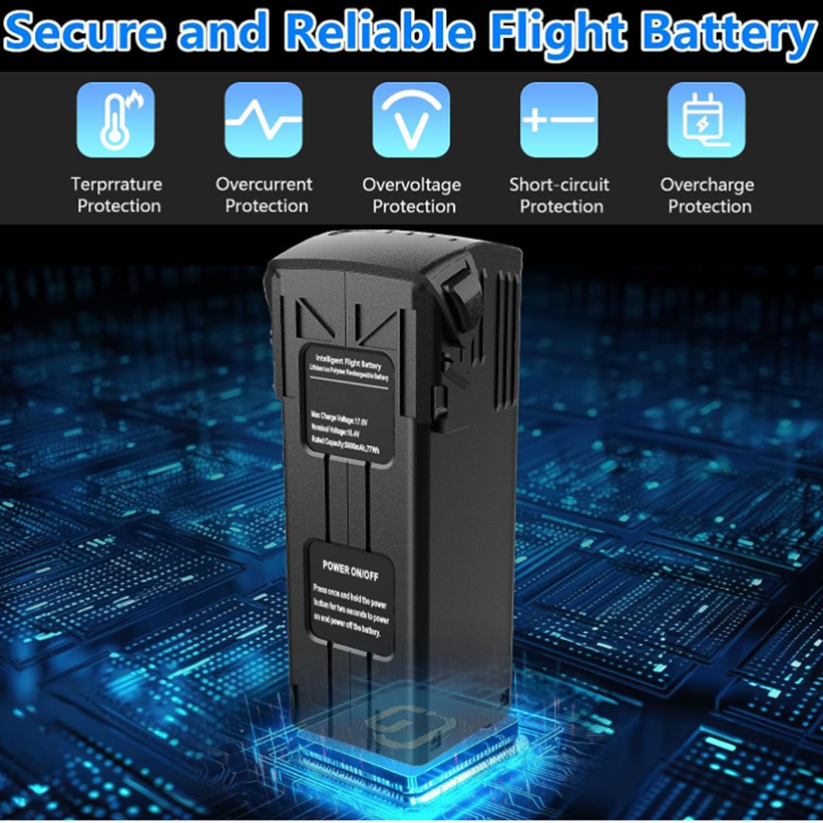 Cocoarm Batteria di Volo Intelligente per 3 Pro, 5000mAh 77Wh