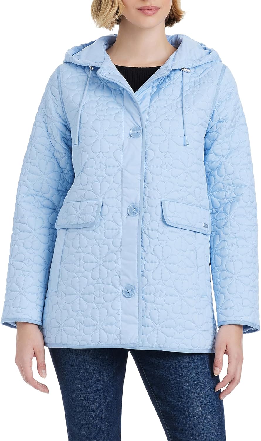Kate Spade New York Midweight Hooded A-Line Quilted Jacket - Image 5