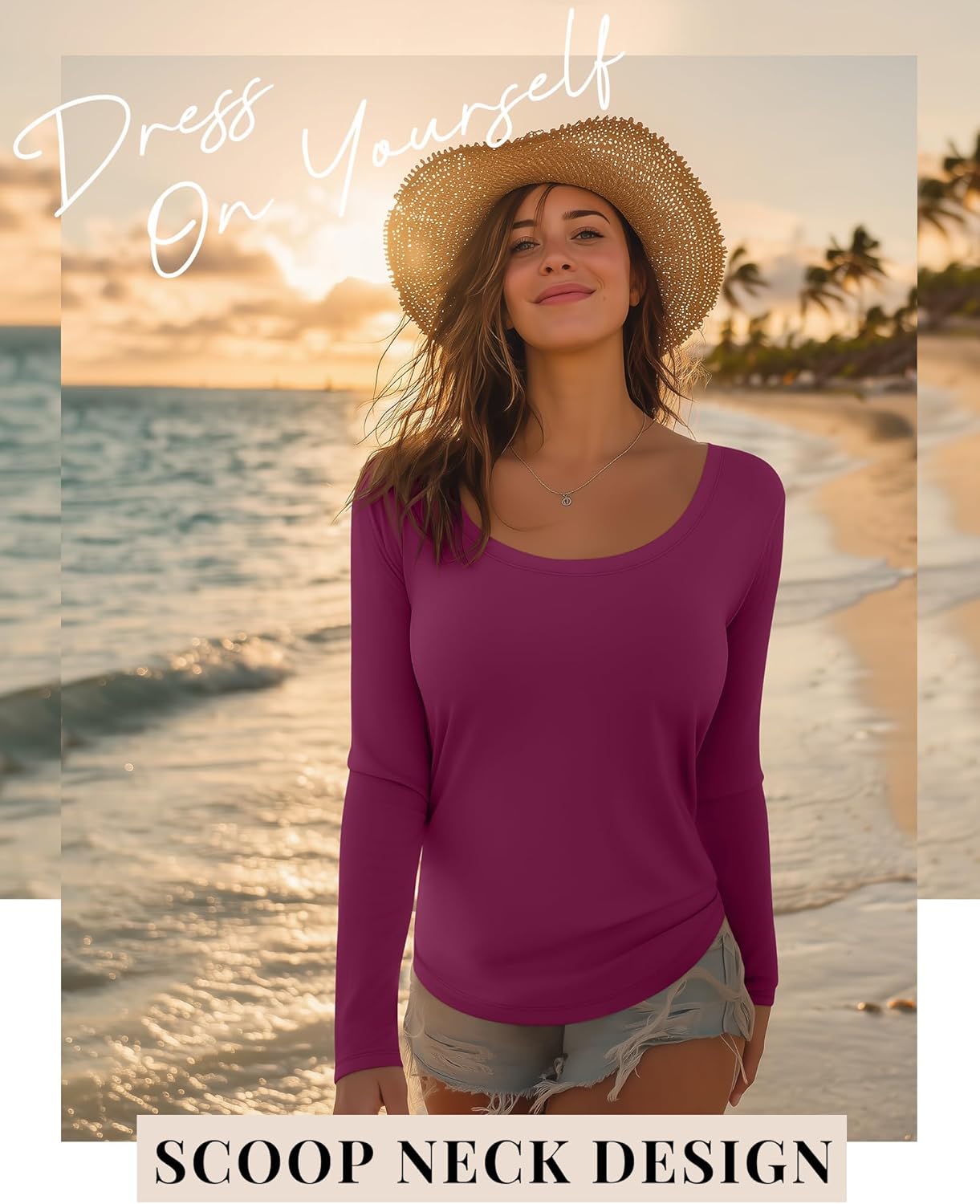 4 Pack Women's Plus Size Shirts, Casual Long Sleeve Tees Scoop Neck Basic Tops Loose Fit Layering Solid Blouses - Image 4