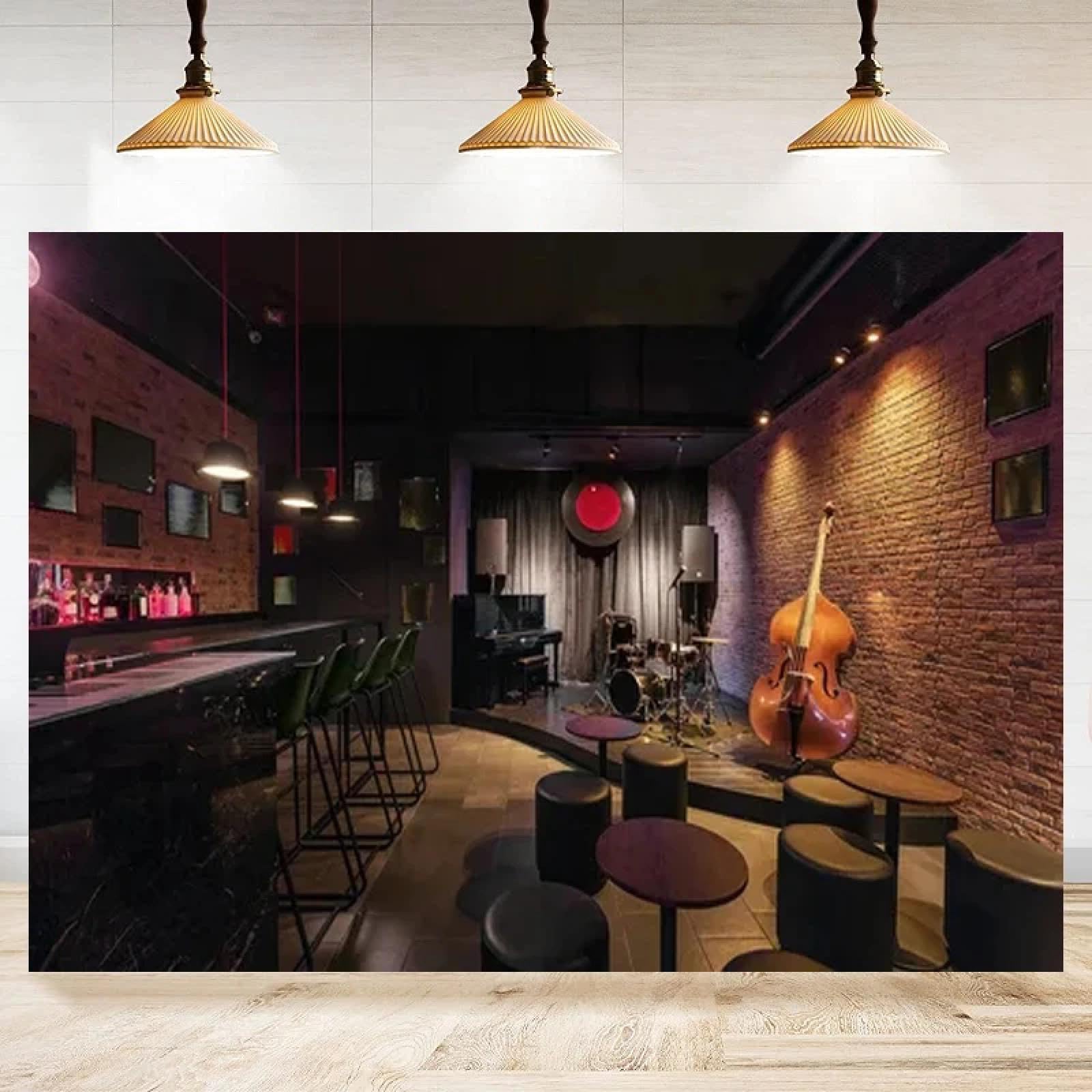 Musica Club Fotografia Sfondo Moderno Jazz Bar Pub Cafe Interno Rock Roll Jazz Blues Musica Palcoscenico Concerto Sfondo Decor 440x300CM