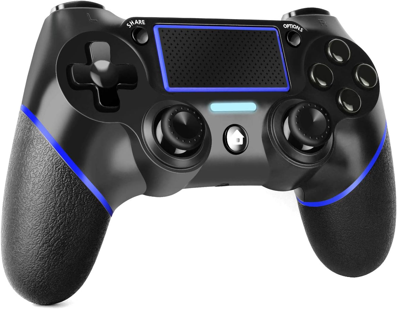 PS4 Controller Wireless, JAMSWALL Gamepad Compatible with Playstation 4/Pro/PC, Built-in Speaker and Stereo Headset Jack, Enhanced Dual Vibration, Turbo Auto Fire(Black)