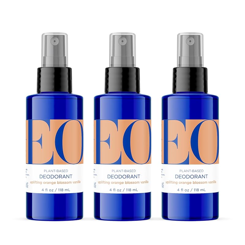 Desodorante em spray sem alumínio EO Orange Blossom Vanilla, pacote com 3 de 120 mL