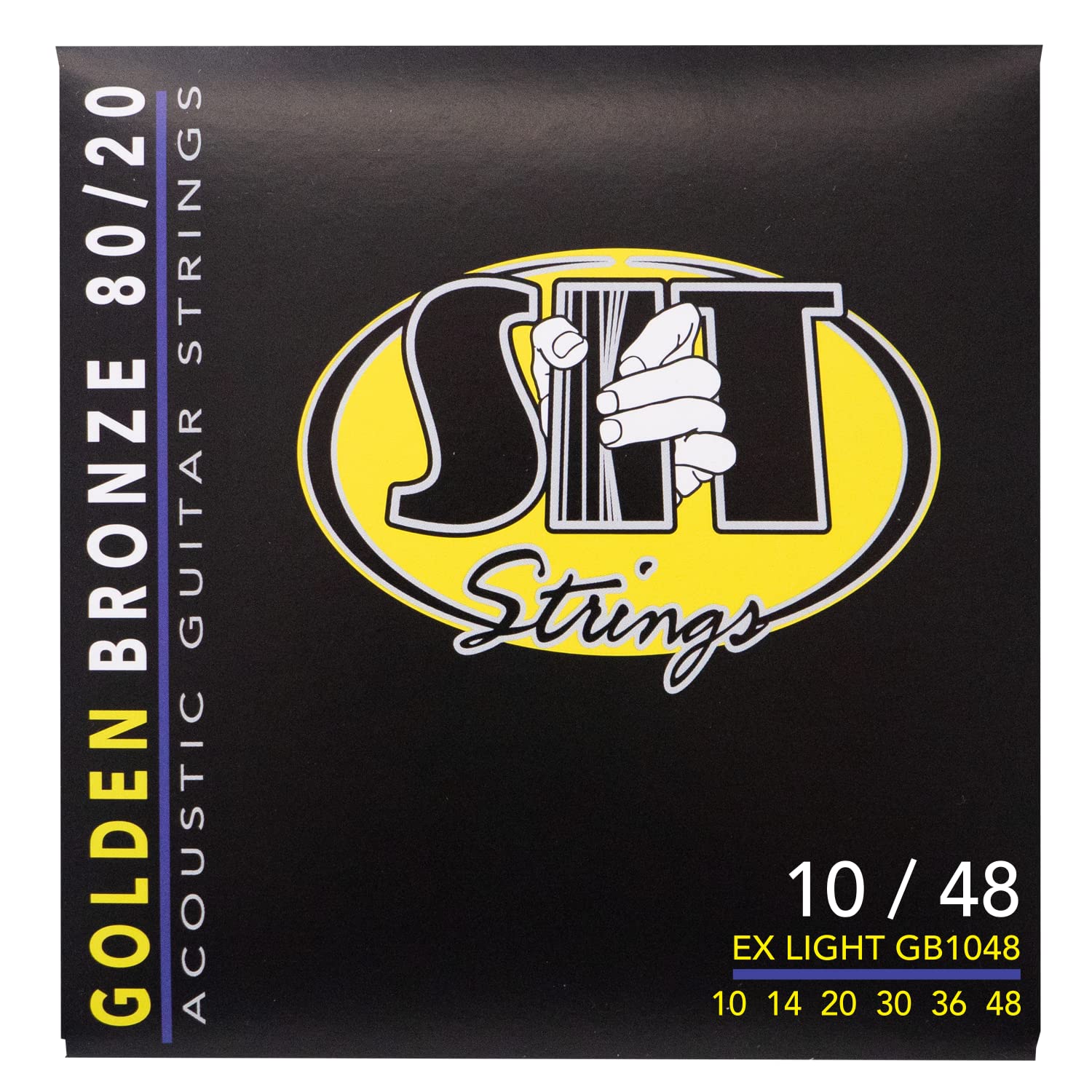 S.I.T GB1048 Golden Bronze Extra Light 80/20 Accoustic Guitar Strings Set