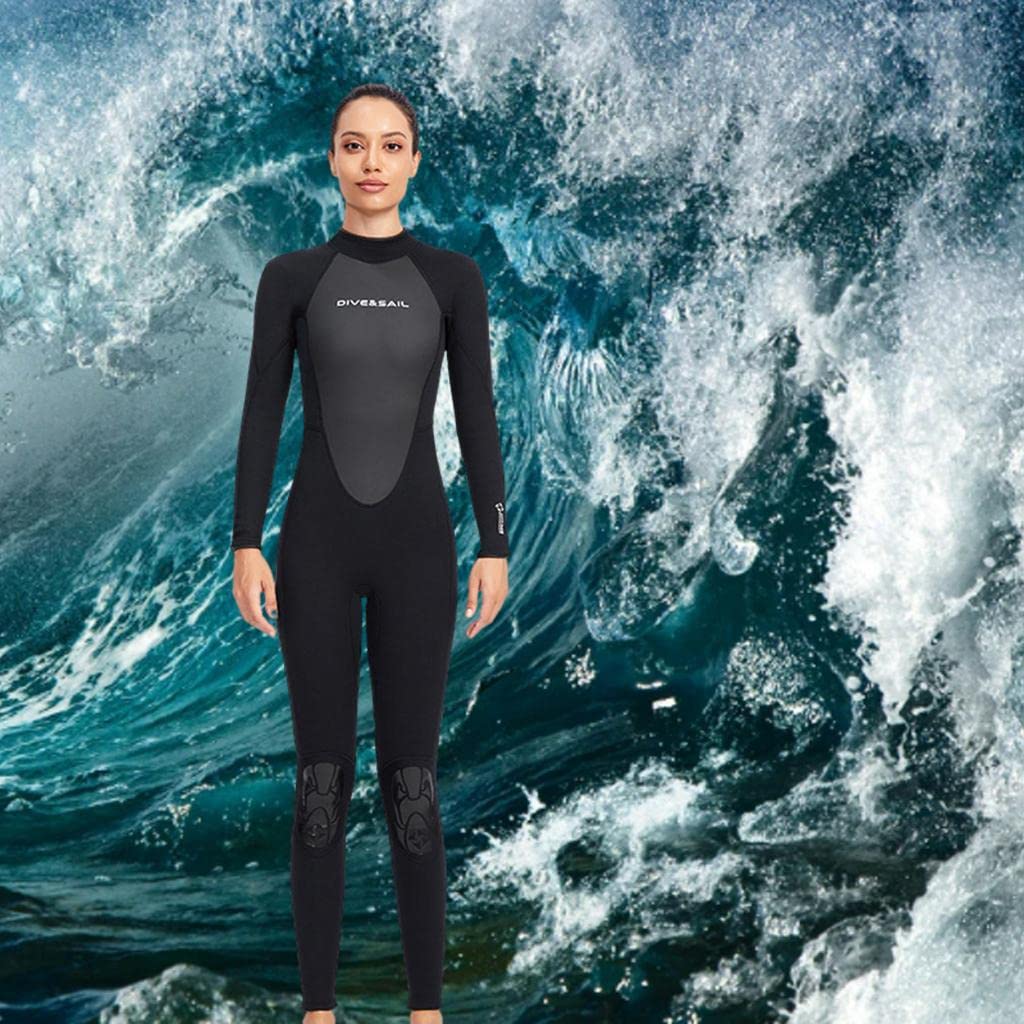 Merishopp Diving Suit Full Length 3mm UV Protection for Women Mens Women XXXL Black-image-23