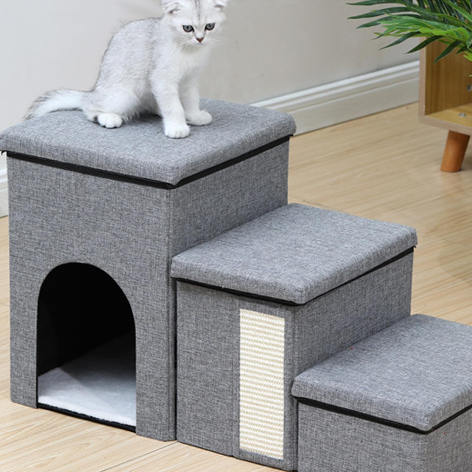 Gradini per animali domestici – 40 cm di altezza, pieghevole per gatti | Lampada per cani, e durevole, resistente all'usura e stabile, per cani anziani, gatti, zim