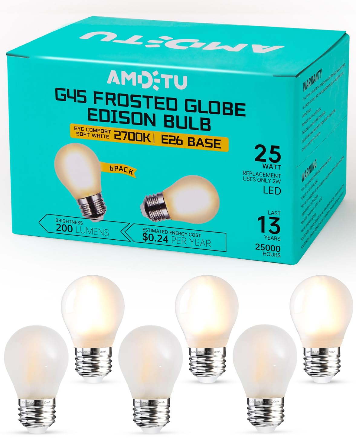AMDTU Frosted G45 Bulb
