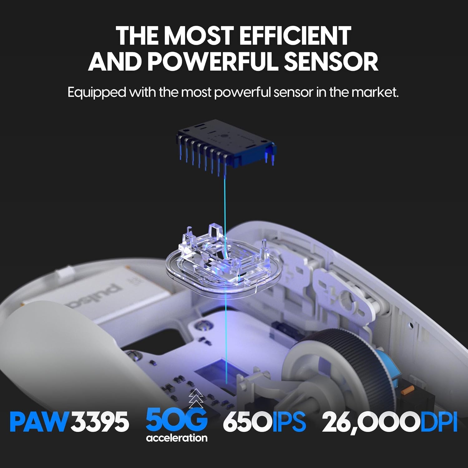 Pulsar Gaming Gears X2H Wireless Gaming Mouse, Ultra Lightweight 1.90 oz (54 g), Symmetrical, Optical Switch, 2.4 Ghz 1 ms, 26000 DPI, PAW3395 Sensor (Medium, Wireless, White) (Renewed)