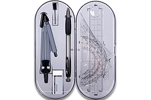 Math Geometry Kit with Shatterproof Storage Box, for Kids 8-12