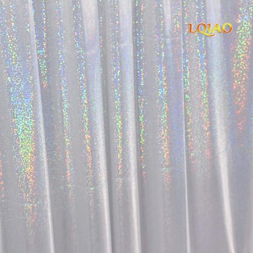 Miniatura 3 de LQIAO - Cortina de telón de fondo de tela holográfica con purpurina, color rosa