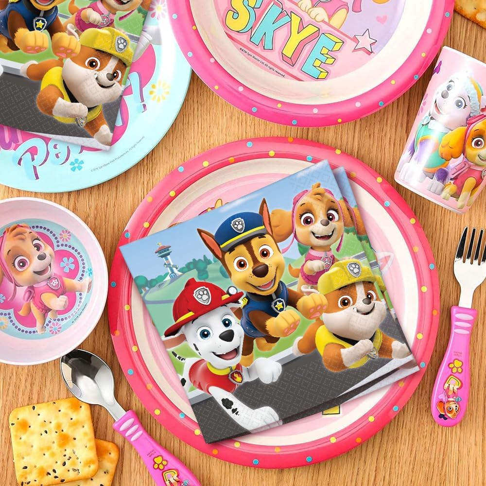 Paw Patrol Adventures Luncheon Napkins, 6.5" - (16-Pack) - Multicolored Table Accessory, Perfect for Kid's Party and Themed Events