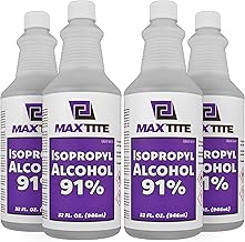 MaxTite Isopropyl Alcohol 91% (1 Gallon, 4 Pack of 32oz)