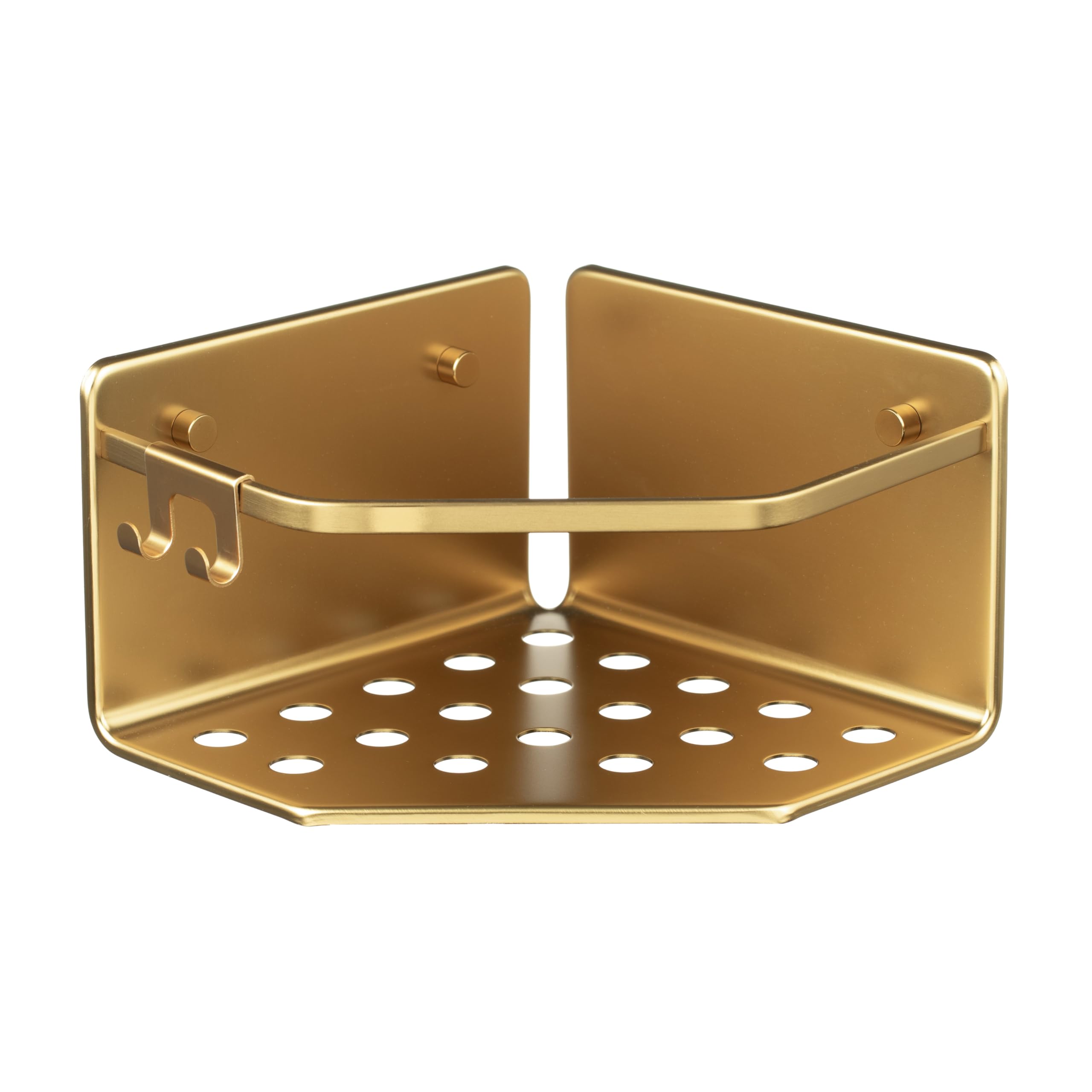 TATAY Shower Shelf No Drilling Corner Aluminium, Gold, 20x20x12 cm