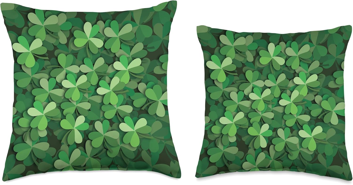 St Patricks Day Throw Pillow Shamrock Lucky Charm Throw Pillow