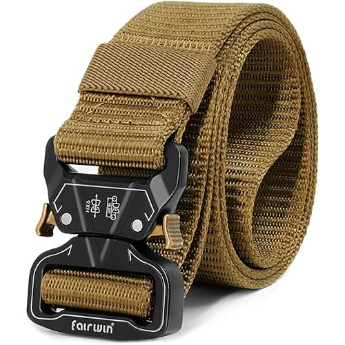 FAIRWIN Tactical Belt, Military Utility Belt Nylon Web Rigger Belt Work Belt with Heavy-Duty Quick-Release Buckle