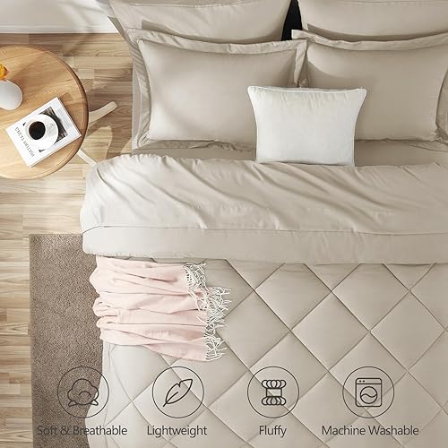 Miniatura 82 de CozyLux Juego de edredón de tamaño Queen, rojo burdeos, toda la ropa de cama en una sola bolsa, 7 piezas: edredón, fundas de almohada y de almohada