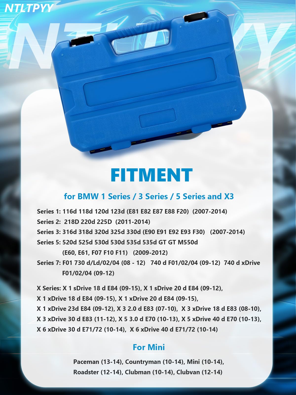 Strumento di Messa in Fase del Motore Compatibile con BMW N47 N47S N57 – Kit di bloccaggio Albero a camme (Sostituzione per Codici OEM 118740, 115320, 118760, 116480)