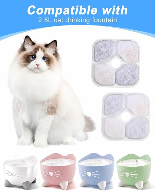 Foto 2 de 7 de Yulado Filtros de Fuente, 16 PCS Filtro para Bebederos de Mascotas
