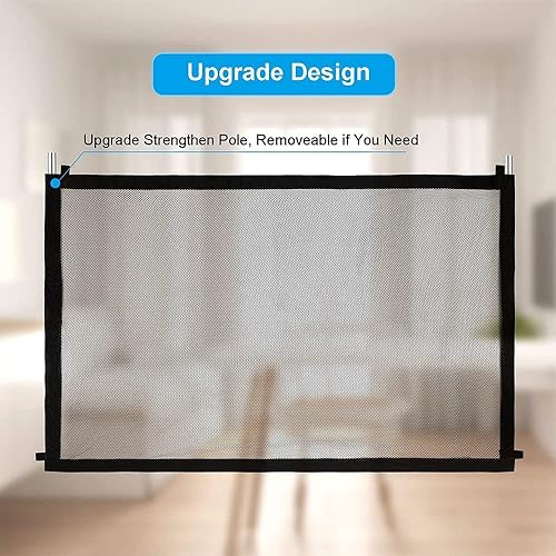 Miniatura 2 de Puerta para mascotas para perros, puerta de tela de malla para perros y mascotas, puerta plegable portátil adecuada para escaleras, puertas y