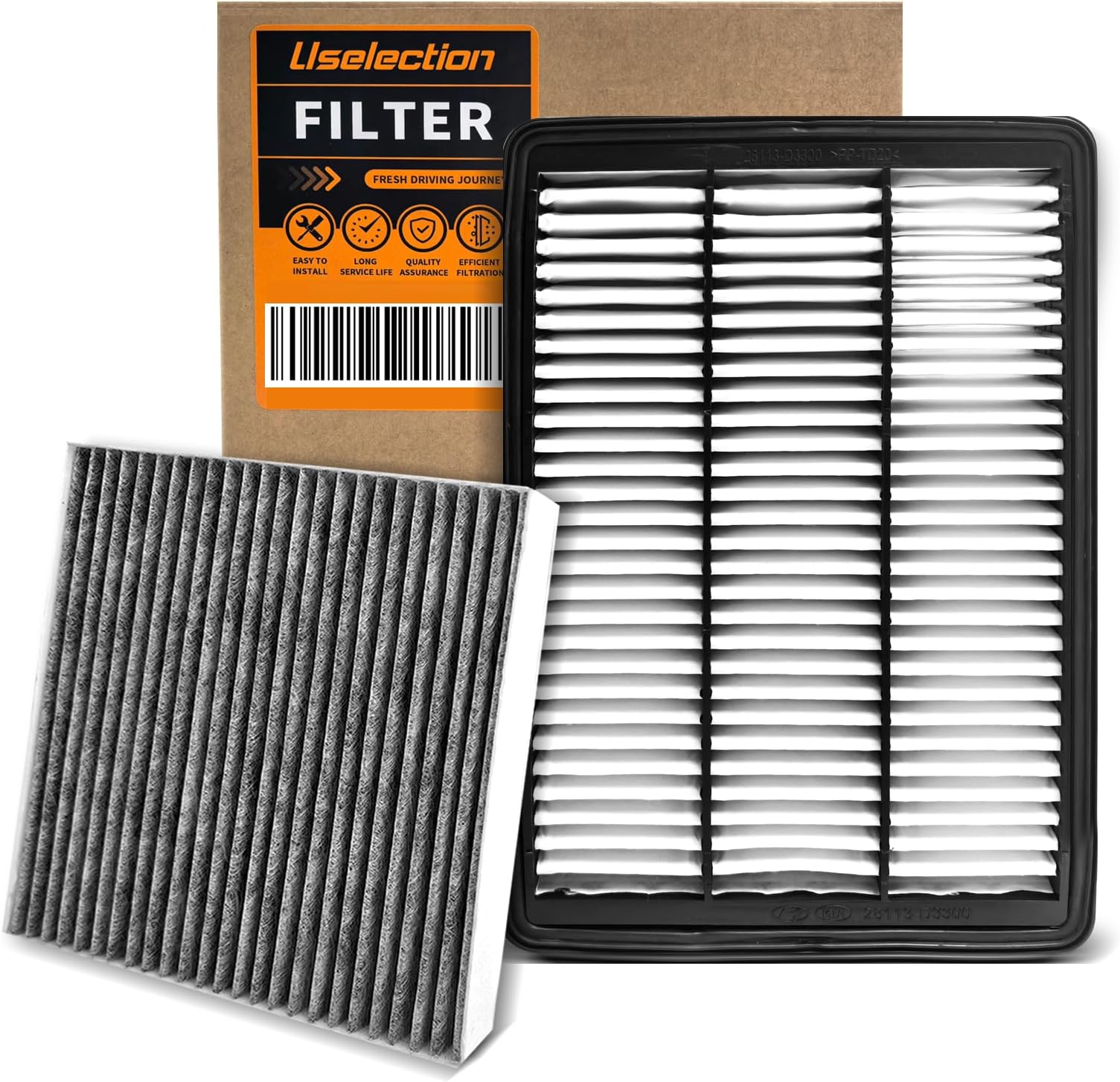 Cabin Engine Air Filter with Activated Carbon Kit for Hyundai Tucson (2016-2021) for Kia Sportage (2017-2022) Replaces 28113-D3300 97133-D1000