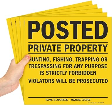 Smartsign Posted - Private Property, Violators Will be Prosecuted Sign | 11" x 11" Plastic Pack of 5, Made in USA