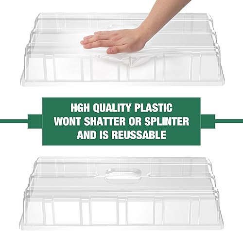 Miniatura 11 de MIXC Paquete de 10 bandejas de inicio de semillas 1020, bandejas extra gruesas y resistentes, sin agujeros, sin fugas, planos, de propagación