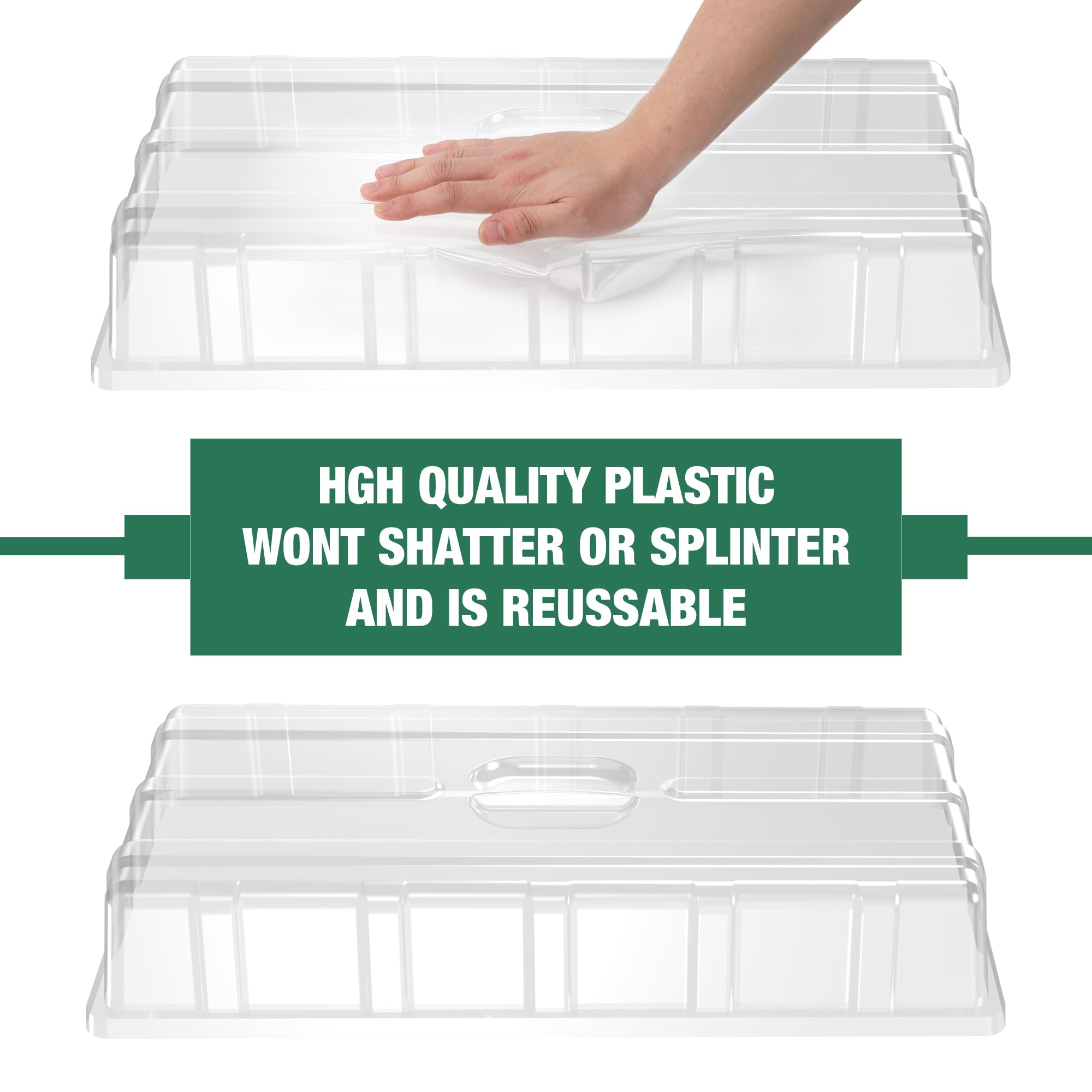 MIXC Lot de 10 dômes d'humidité extra résistants de 9,1 cm, transparents pour démarrage de semences 1020, pour humidifier et isoler pour la germination en serre et la culture du jardin