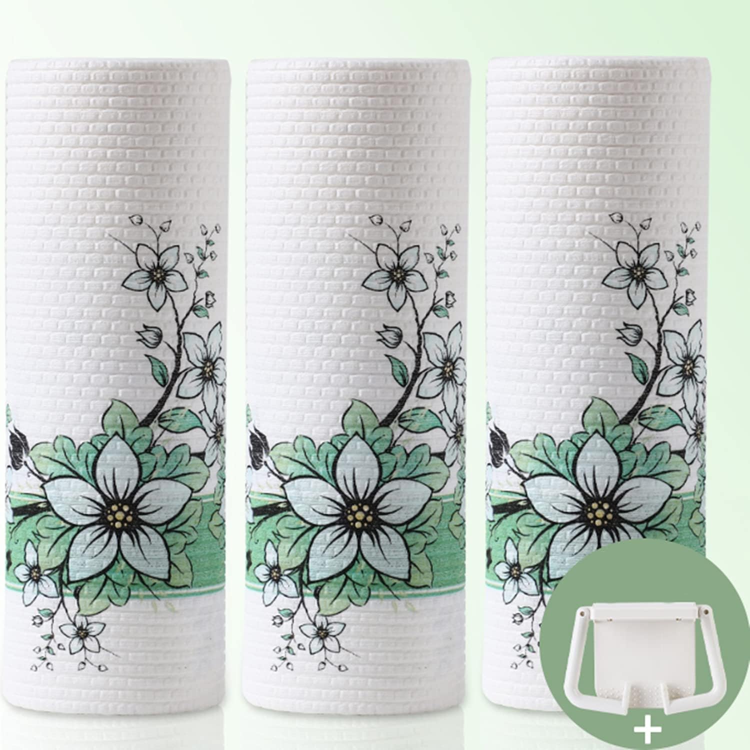 25Cmx25Cm Kitchen Roll,Kitchen Towel,Extra Thick, Triple Strength,Paper Towels,lint Free Cloth,Free Kitchen Towel Holder（3 Pieces）