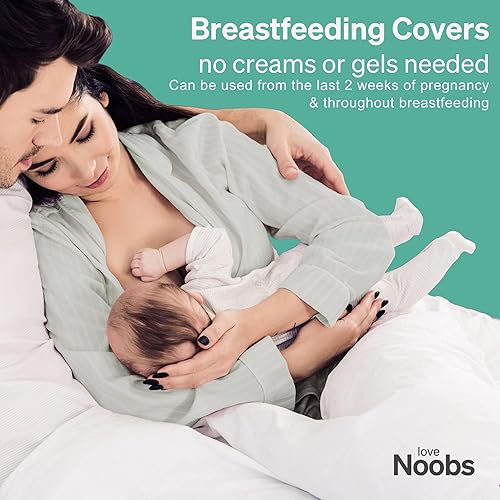 Miniatura 6 de LoveNoobs - Tazas de lactancia plateadas originales de LoveNoobs, protectores de pezones para lactancia materna recién nacida, cubiertas plateadas