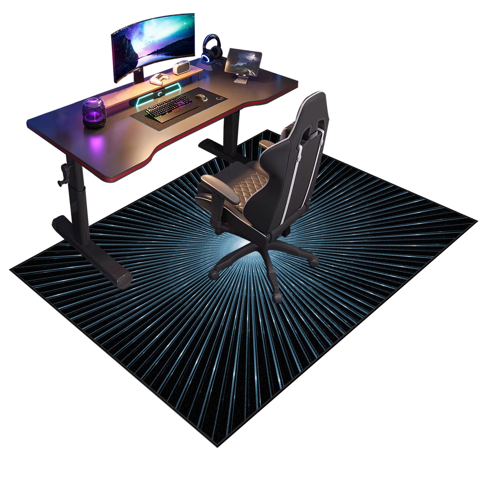 Fcenghox 610A Heavy Duty Office Gaming Chair Mats For Hardwood Floor Non-Slip Desk Chair Mat Low Pile Floor Protectors Mat For Rolling Chair Computer Chair Carpet Mat For Tile Laminate Rolling Chair 70 X 100 Cm