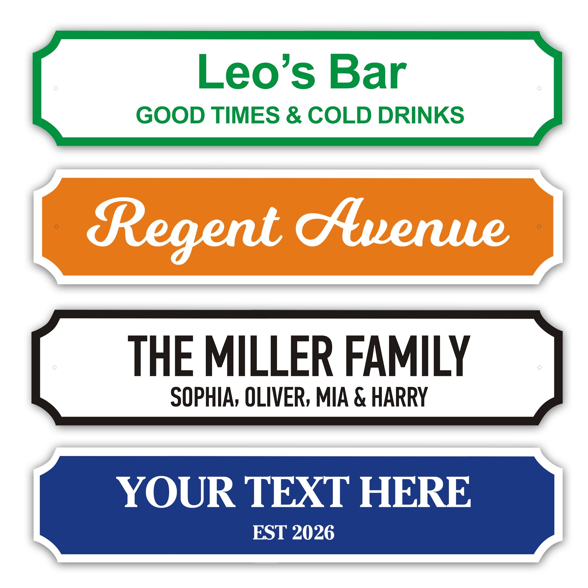 EDSG Personalised Street Road Signs, Acrylic House Name Plaques for Outside, Weatherproof Garden Signs House Signs for Outside, Pub Home Bar Plaque Family Sign, Home Decor Gifts
