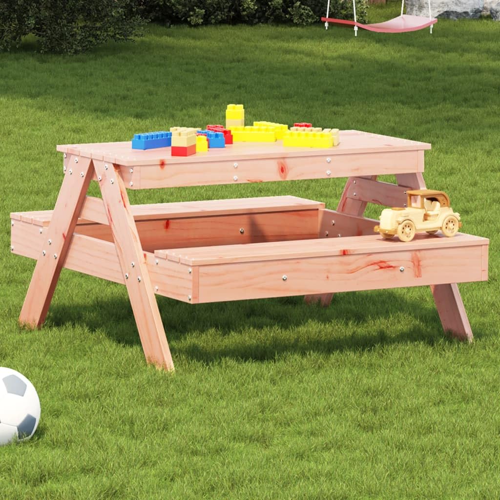 Tavolo da picnic per esterni, tavolo da picnic per bambini, 88 x 97 x 52 cm, in legno massello Douglas